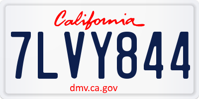 CA license plate 7LVY844