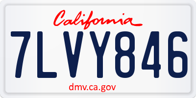 CA license plate 7LVY846