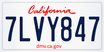 CA license plate 7LVY847