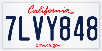 CA license plate 7LVY848