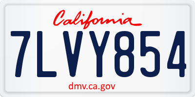 CA license plate 7LVY854
