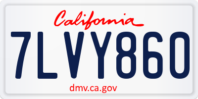 CA license plate 7LVY860