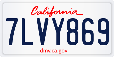 CA license plate 7LVY869