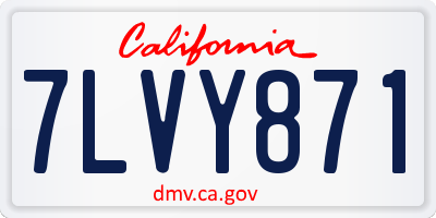 CA license plate 7LVY871