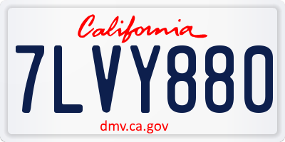 CA license plate 7LVY880