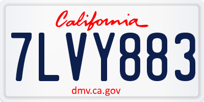 CA license plate 7LVY883