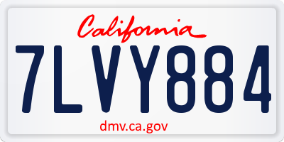 CA license plate 7LVY884