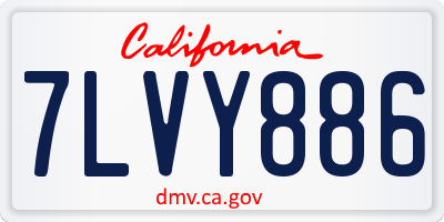 CA license plate 7LVY886