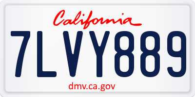 CA license plate 7LVY889