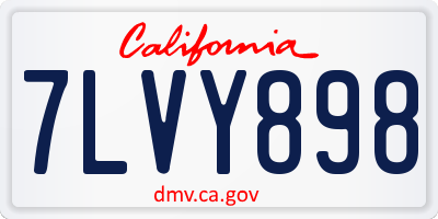CA license plate 7LVY898