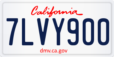 CA license plate 7LVY900