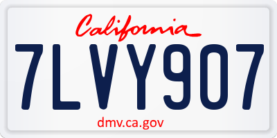 CA license plate 7LVY907