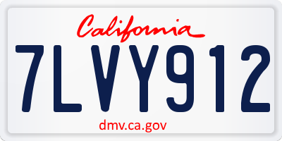 CA license plate 7LVY912