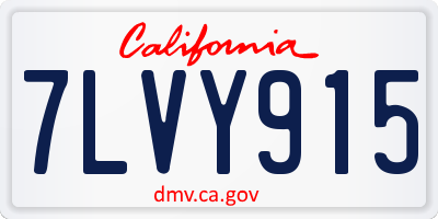 CA license plate 7LVY915