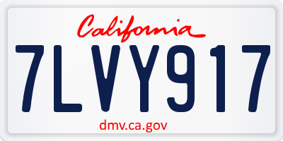 CA license plate 7LVY917