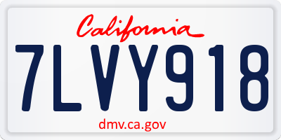 CA license plate 7LVY918