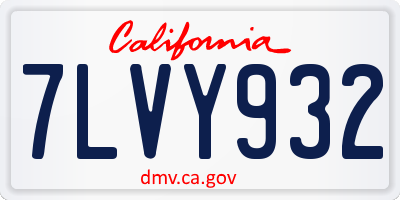 CA license plate 7LVY932