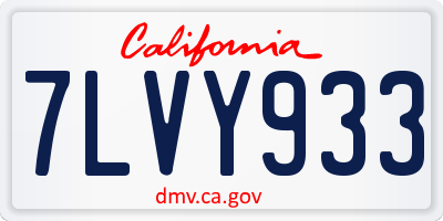 CA license plate 7LVY933