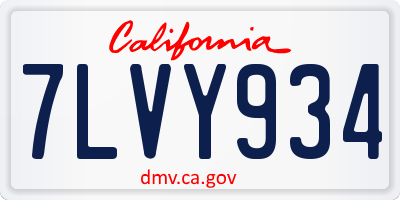CA license plate 7LVY934