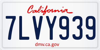 CA license plate 7LVY939