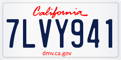 CA license plate 7LVY941