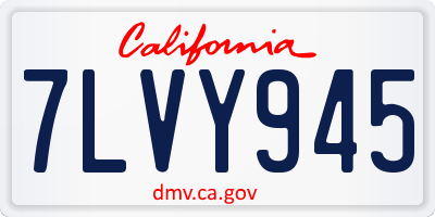CA license plate 7LVY945