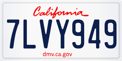 CA license plate 7LVY949