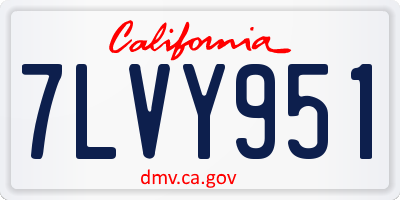CA license plate 7LVY951