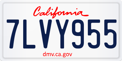 CA license plate 7LVY955