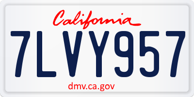 CA license plate 7LVY957