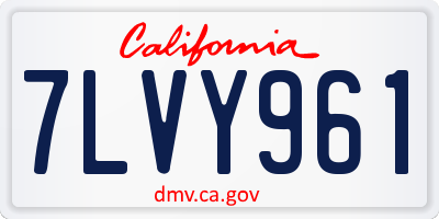 CA license plate 7LVY961