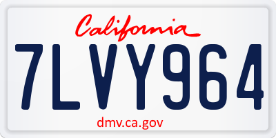 CA license plate 7LVY964