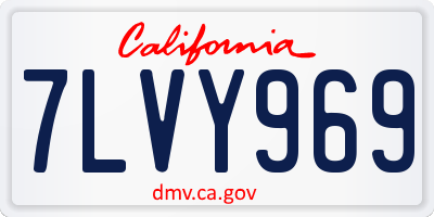 CA license plate 7LVY969