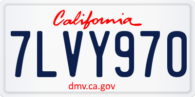 CA license plate 7LVY970