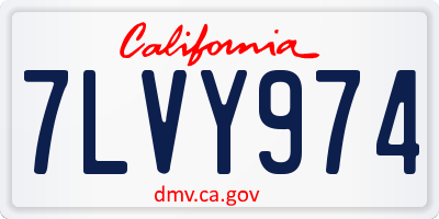 CA license plate 7LVY974