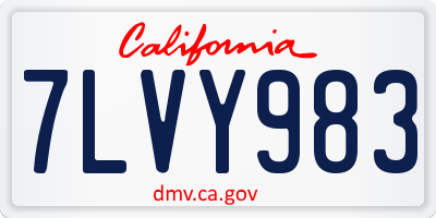 CA license plate 7LVY983