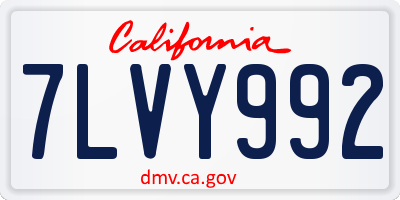 CA license plate 7LVY992