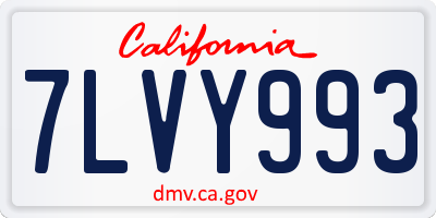 CA license plate 7LVY993