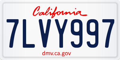 CA license plate 7LVY997