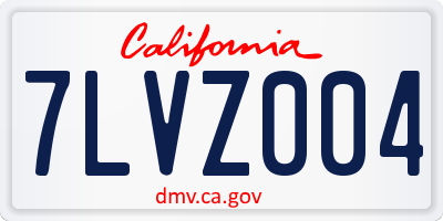 CA license plate 7LVZ004