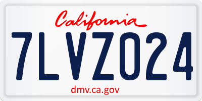 CA license plate 7LVZ024
