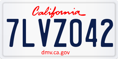 CA license plate 7LVZ042