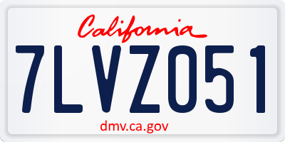 CA license plate 7LVZ051