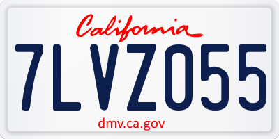 CA license plate 7LVZ055