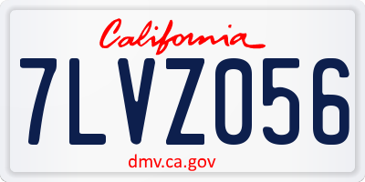 CA license plate 7LVZ056