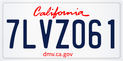 CA license plate 7LVZ061