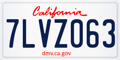 CA license plate 7LVZ063