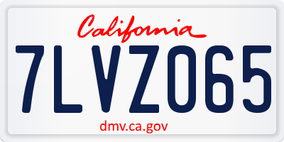 CA license plate 7LVZ065