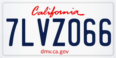 CA license plate 7LVZ066
