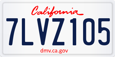 CA license plate 7LVZ105